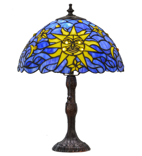 Meyda Tiffany Lighting 153615 Sun, Moon & Stars One Light Table Lamp Lamp Bronze / Dark