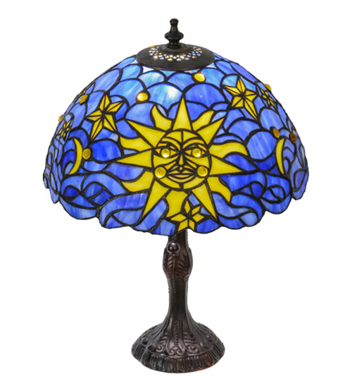 Meyda Tiffany Lighting 153615 Sun, Moon & Stars One Light Table Lamp Lamp Bronze / Dark