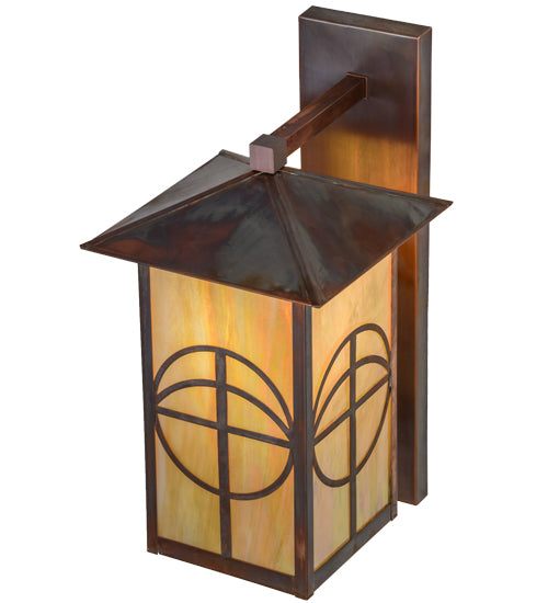Meyda Tiffany Lighting 153624 Seneca One Light Wall Sconce Outdoor Bronze / Dark