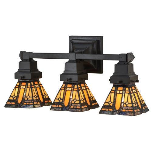 Meyda Tiffany Sierra Prairie Mission 153627 Bath Vanity Light 20 in. wide - Mahogany Bronze