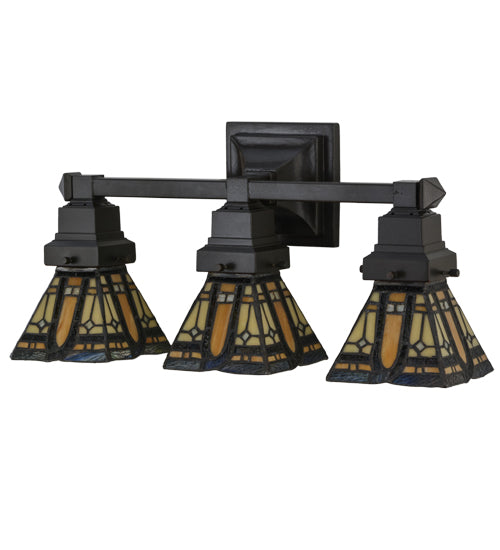 Meyda Tiffany Sierra Prairie Mission 153627 Bath Vanity Light 20 in. wide - Mahogany Bronze