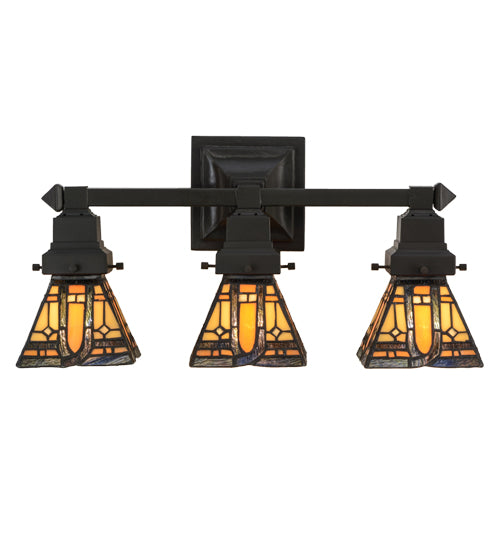 Meyda Tiffany Sierra Prairie Mission 153627 Bath Vanity Light 20 in. wide - Mahogany Bronze