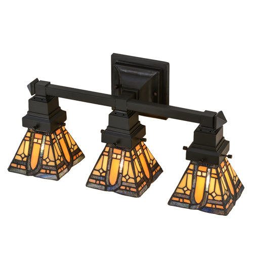 Meyda Tiffany Sierra Prairie Mission 153627 Bath Vanity Light 20 in. wide - Mahogany Bronze