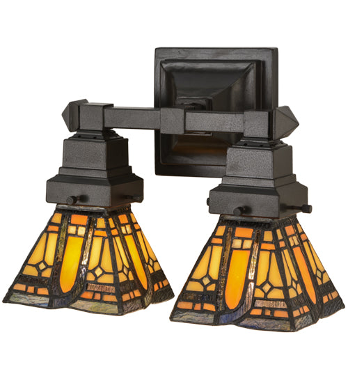 Meyda Tiffany Sierra Prairie Mission 153633 Bath Vanity Light 12 in. wide - Mahogany Bronze