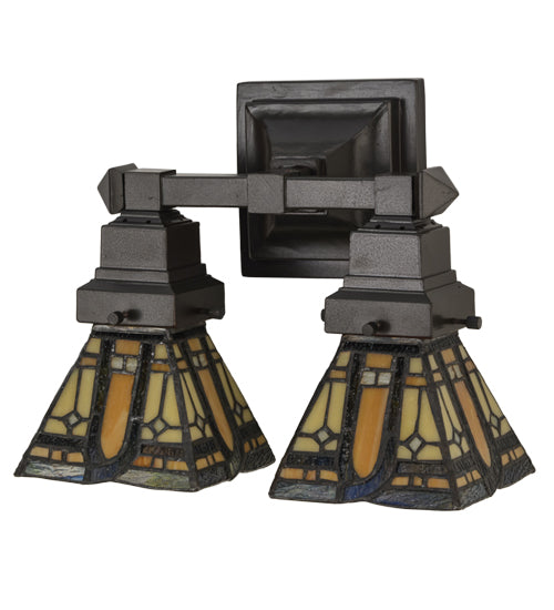 Meyda Tiffany Sierra Prairie Mission 153633 Bath Vanity Light 12 in. wide - Mahogany Bronze