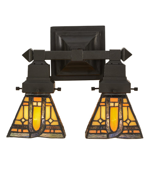 Meyda Tiffany Sierra Prairie Mission 153633 Bath Vanity Light 12 in. wide - Mahogany Bronze