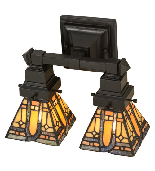 Meyda Tiffany Sierra Prairie Mission 153633 Bath Vanity Light 12 in. wide - Mahogany Bronze