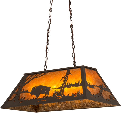Meyda Tiffany Buffalo At Lake 15373 Pendant Light - Timeless Bronze