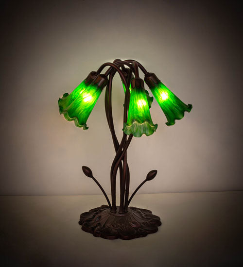 Meyda Tiffany Lighting 15386 Green Five Light Accent Lamp Lamp Bronze / Dark