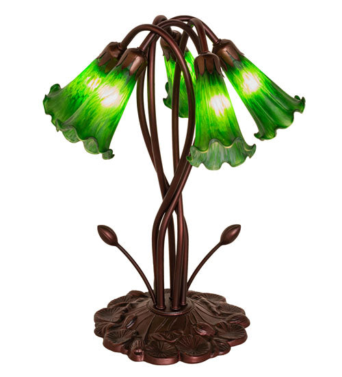 Meyda Tiffany Lighting 15386 Green Five Light Accent Lamp Lamp Bronze / Dark