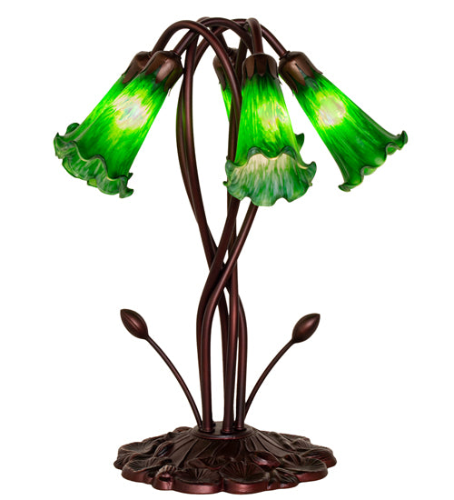 Meyda Tiffany Lighting 15386 Green Five Light Accent Lamp Lamp Bronze / Dark