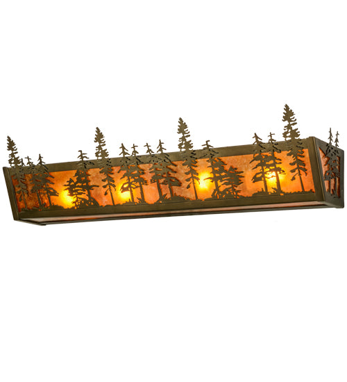 Meyda Tiffany Tall Pines 153968 Bath Vanity Light 31 in. wide - Antique Copper