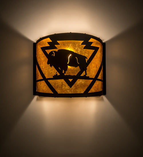 Meyda Tiffany Lone Buffalo 15398 Wall Light - Timeless Bronze