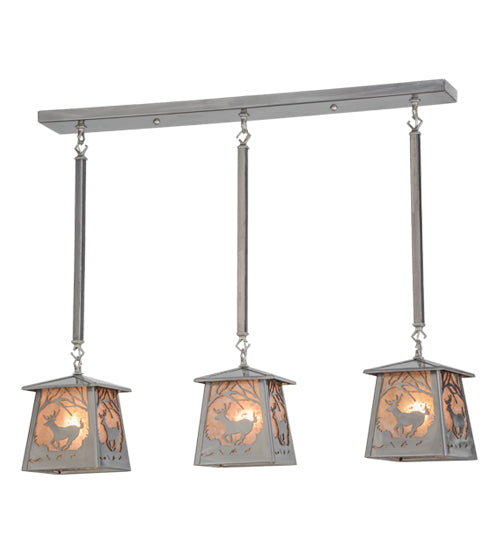 Meyda Tiffany Deer At Dawn 154179 Pendant Light - Steel