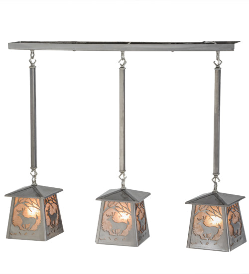 Meyda Tiffany Deer At Dawn 154179 Pendant Light - Steel