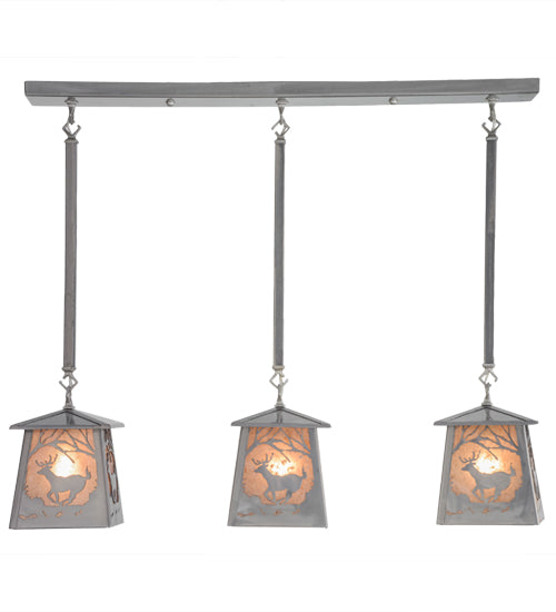 Meyda Tiffany Deer At Dawn 154179 Pendant Light - Steel