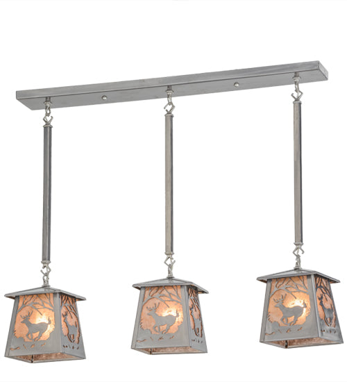 Meyda Tiffany Deer At Dawn 154179 Pendant Light - Steel