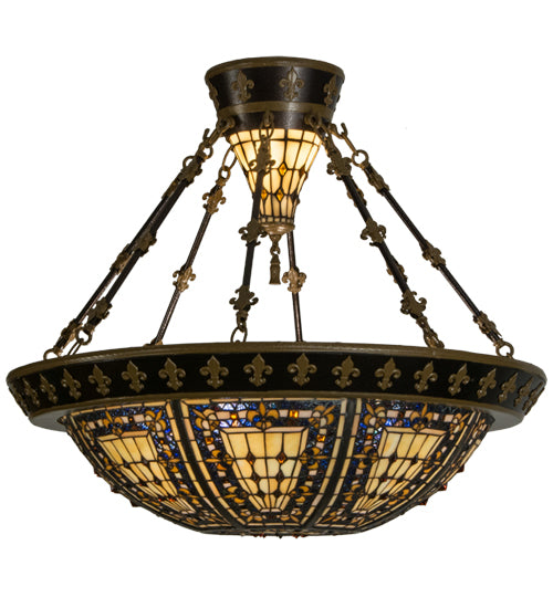 Meyda Tiffany Fleur-De-Lis 154254 Ceiling Light - Antique Copper,Nickel