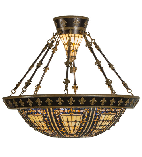 Meyda Tiffany Fleur-De-Lis 154254 Ceiling Light - Antique Copper,Nickel