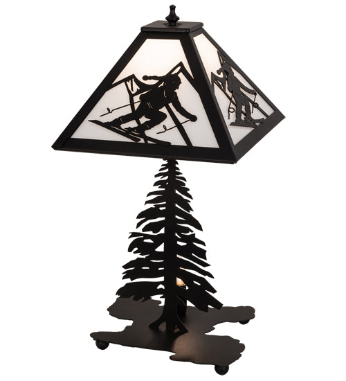 Meyda Tiffany Lighting 15425 Alpine Two Light Table Lamp Lamp Black