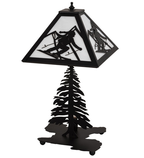 Meyda Tiffany Lighting 15425 Alpine Two Light Table Lamp Lamp Black
