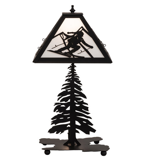 Meyda Tiffany Lighting 15425 Alpine Two Light Table Lamp Lamp Black