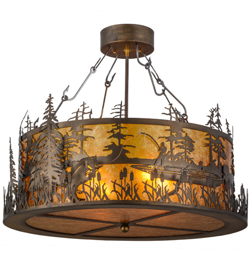 Meyda Tiffany Bass And Fisherman 154444 Ceiling Light - Antique Copper