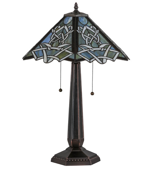 Meyda Tiffany Lighting 154481 Glasgow Bungalow Two Light Table Lamp Lamp Bronze / Dark
