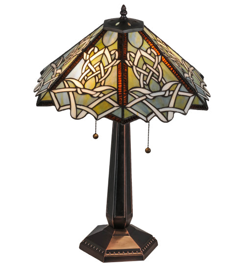 Meyda Tiffany Lighting 154481 Glasgow Bungalow Two Light Table Lamp Lamp Bronze / Dark