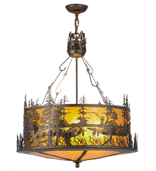 Meyda Tiffany Bass And Fisherman 154676 Pendant Light - Antique Copper