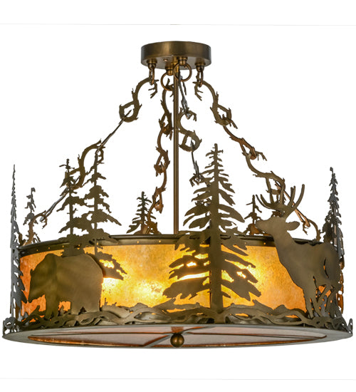 Meyda Tiffany Wildlife At Dusk 154745 Ceiling Light - Antique Copper