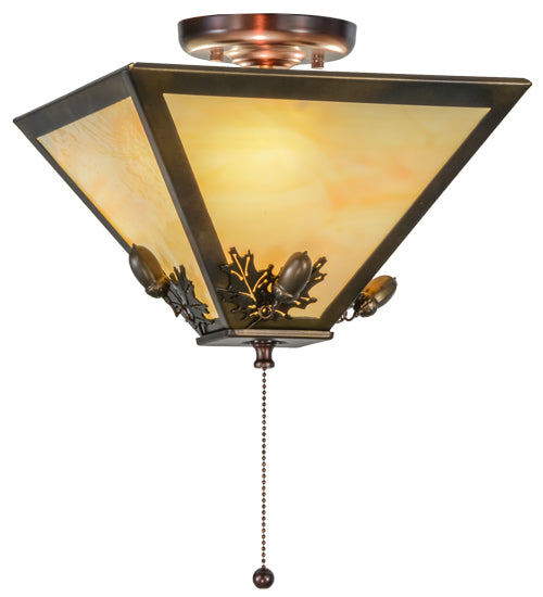 Meyda Tiffany Oak Leaf & Acorn 155015 Ceiling Light - Antique Copper