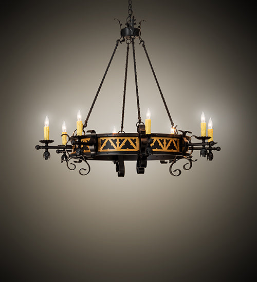 Meyda Tiffany Filomena 155072 Chandelier Light - Blackwash/W Gold Accents