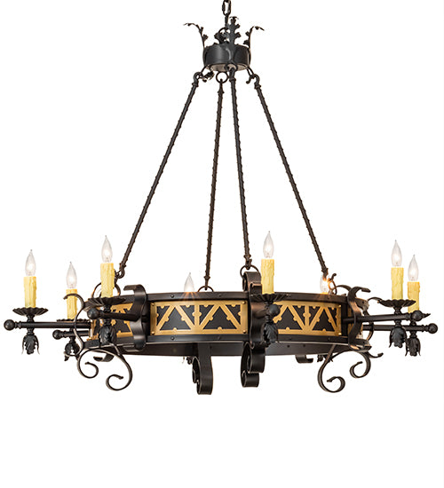 Meyda Tiffany Filomena 155072 Chandelier Light - Blackwash/W Gold Accents