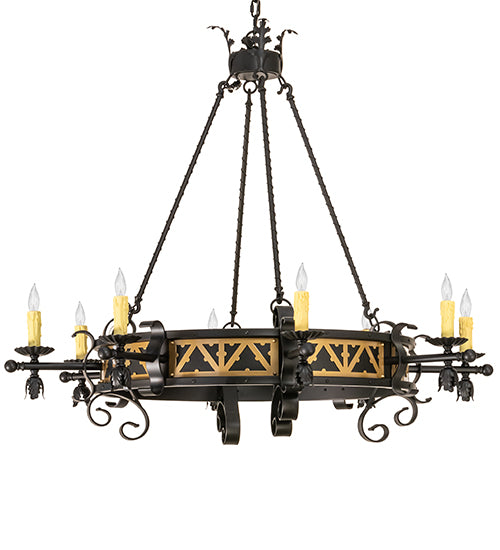 Meyda Tiffany Filomena 155072 Chandelier Light - Blackwash/W Gold Accents