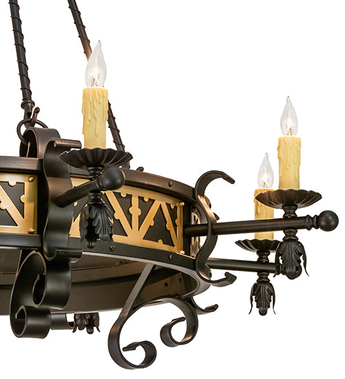 Meyda Tiffany Filomena 155072 Chandelier Light - Blackwash/W Gold Accents