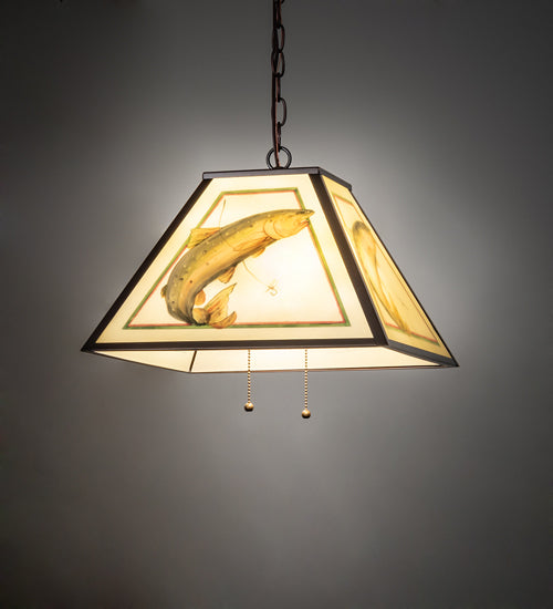 Meyda Tiffany Reverse Painted 155274 Pendant Light - Mahogany Bronze