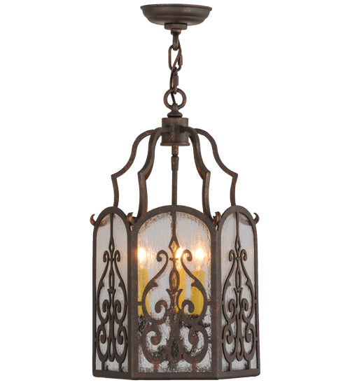 Meyda Tiffany Antencio 155287 Pendant Light - Gilded Tobacco/Clear Seedy Glass