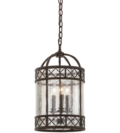 Meyda Tiffany Antencio 155291 Pendant Light - Gilded Tobacco/Clear Seedy Glass