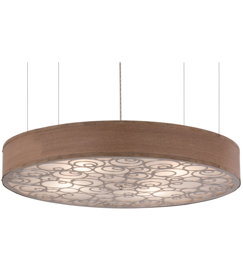 Meyda Tiffany Cilindro 155397 Chandelier Light - Nickel,Natural Wood