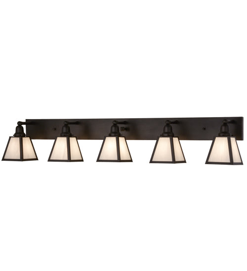 Meyda Tiffany Mission 155676 Bath Vanity Light 58 in. wide - Craftsman Brown
