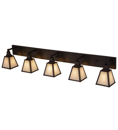 Meyda Tiffany Mission 155676 Bath Vanity Light 58 in. wide - Craftsman Brown