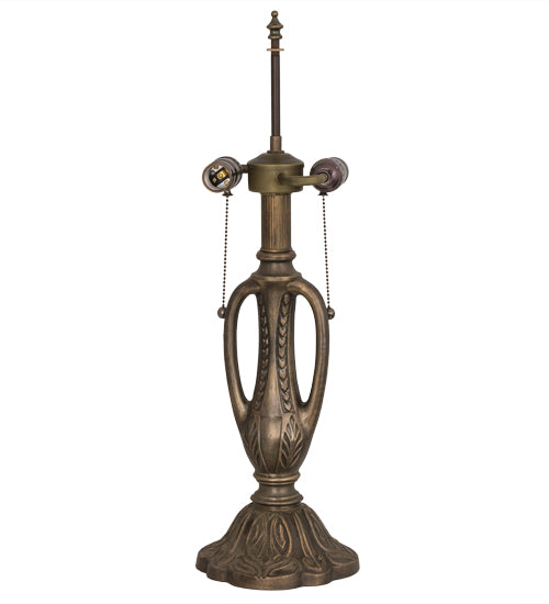 Meyda Tiffany Lighting 155952 Citadel Two Light Table Base Hardware Utility Light Copper/Antique/Verde