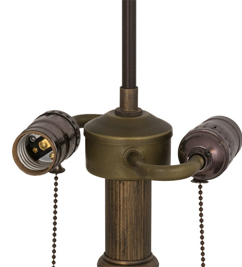 Meyda Tiffany Lighting 155952 Citadel Two Light Table Base Hardware Utility Light Copper/Antique/Verde