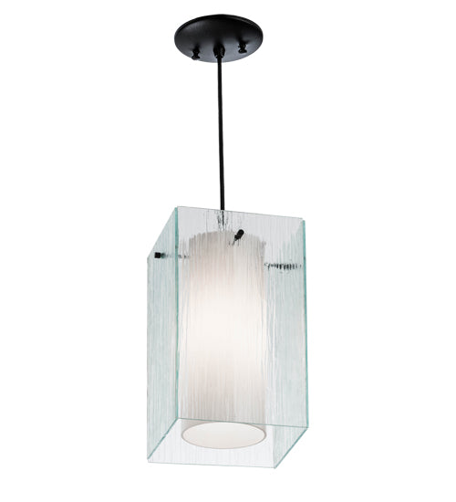 Meyda Tiffany Quadrato 156047 Pendant Light - Mist/White Black
