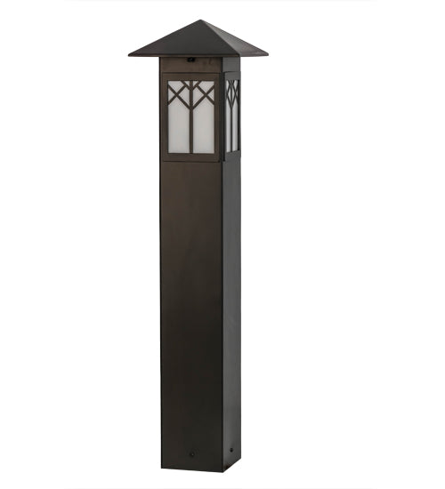 Meyda Tiffany Lighting 156322 Cumberland Led Bollard Pillar Landscape Fixture Landscape Light Bronze / Dark