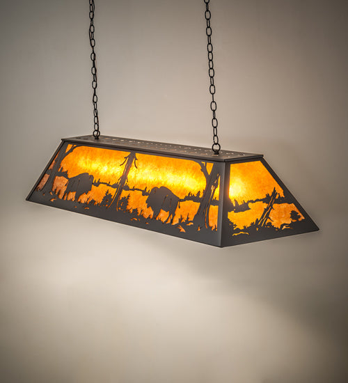 Meyda Tiffany Buffalo At Lake 156358 Pendant Light - Wrought Iron