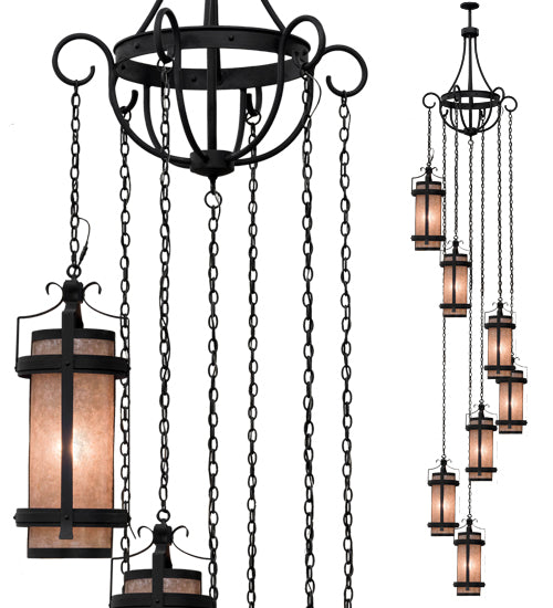 Meyda Tiffany Castellon 156603 Chandelier Light - Costello Black/Silver Mica