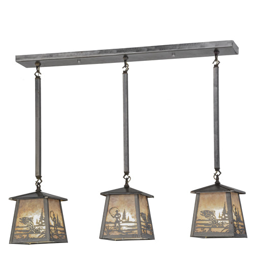 Meyda Tiffany Fly Fishing Creek 15670 Pendant Light - Steel