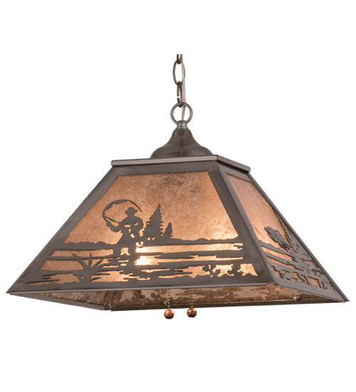 Meyda Tiffany Fly Fishing Creek 15674 Pendant Light - Steel